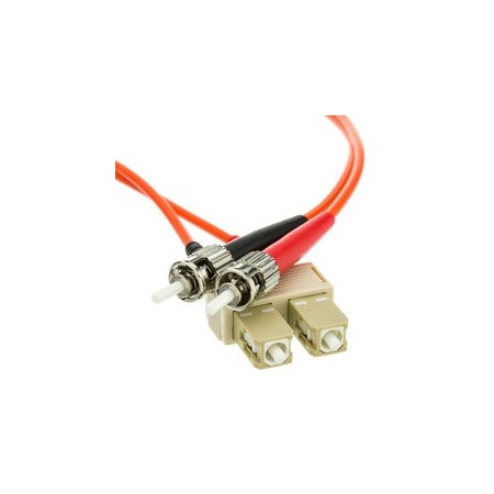 Cable Wholesale SC/UPC to ST/UPC OM1 Duplex 2.0mm Fiber Optic Patch Cord, OFNR, Multimode 62.5/125, Orange SCST-11101